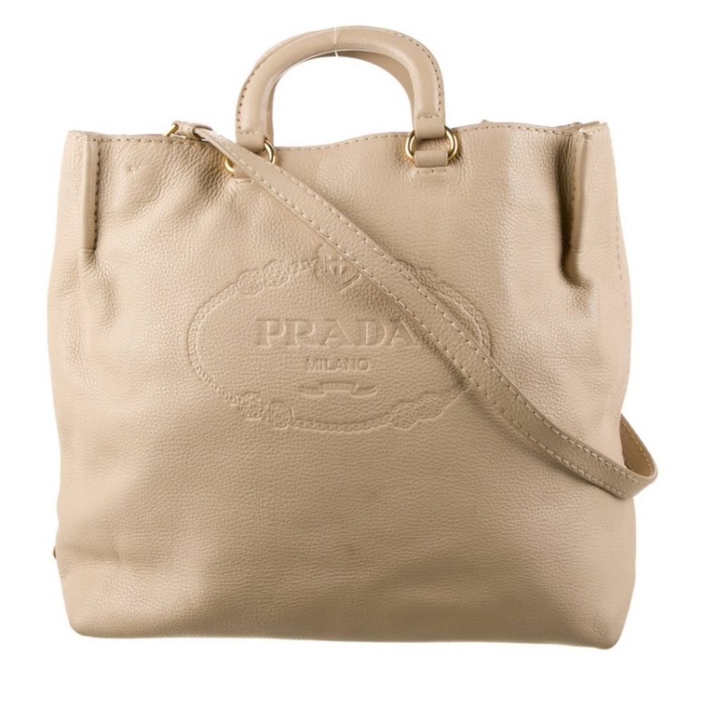 Prada Embossed Logo Tote